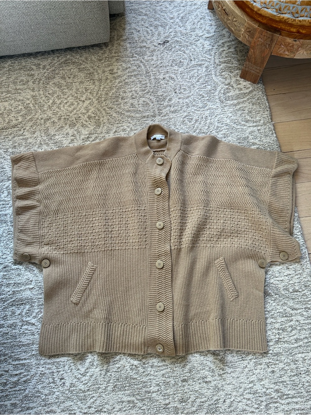 See By Chloe Taupe Button-Front Knit Cardigan